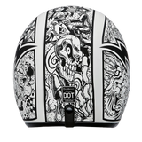 Daytona Cruiser Open Face Motorcycle Helmet - Visor & Graphics - Graffiti | DOT Approved