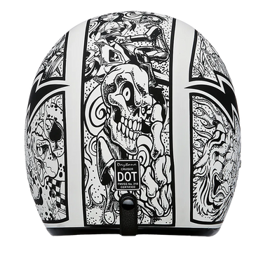 Daytona Cruiser Open Face Motorcycle Helmet - Visor & Graphics - Graffiti | DOT Approved