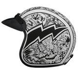 Daytona Cruiser Open Face Motorcycle Helmet - Visor & Graphics - Graffiti | DOT Approved