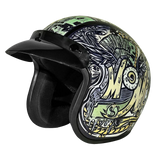 Daytona Cruiser Open Face Motorcycle Helmet - Visor & Graphics - Money | DOT Approved