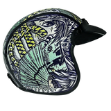 Daytona Cruiser Open Face Motorcycle Helmet - Visor & Graphics - Money | DOT Approved