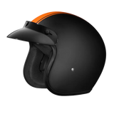 Daytona Cruiser Open Face Motorcycle Helmet - Visor & Graphics - Orange Pin Stripe | DOT Approved
