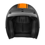 Daytona Cruiser Open Face Motorcycle Helmet - Visor & Graphics - Orange Pin Stripe | DOT Approved