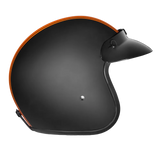 Daytona Cruiser Open Face Motorcycle Helmet - Visor & Graphics - Orange Pin Stripe | DOT Approved