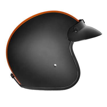 Daytona Cruiser Open Face Motorcycle Helmet - Visor & Graphics - Orange Pin Stripe | DOT Approved