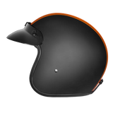 Daytona Cruiser Open Face Motorcycle Helmet - Visor & Graphics - Orange Pin Stripe | DOT Approved