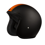 Daytona Cruiser Open Face Motorcycle Helmet - Visor & Graphics - Orange Pin Stripe | DOT Approved
