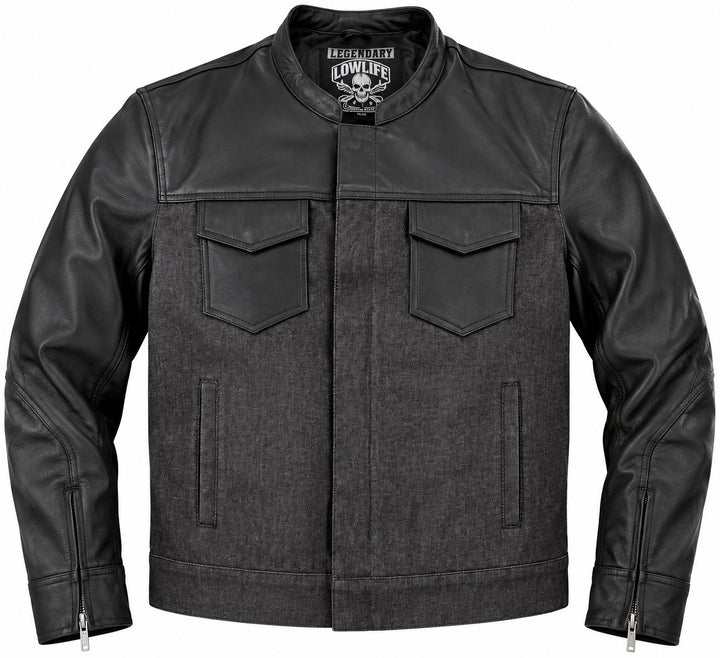 Legendary 'Roughneck' Men’s Denim & Leather Motorcycle Jacket