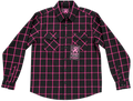 Derringer x LowLife Breast Cancer Plaid Flannel Riding Shirt - Black/Pink