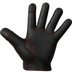Close-up of the stitching and construction on the Red Double-Diamond Touchscreen Gloves made in USA
