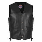 Legendary Dixon Men's Leather Motorcycle Vest