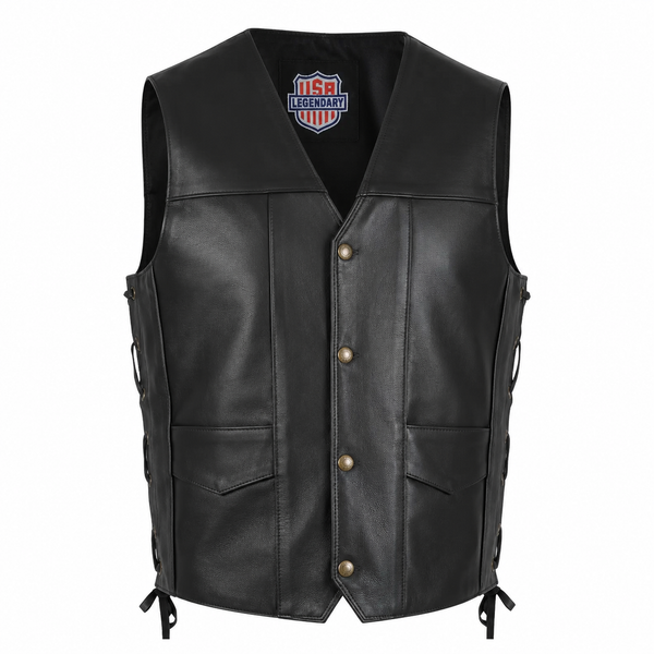 Legendary Dixon Men's Leather Motorcycle Vest – Legendary USA