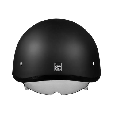 D.O.T. Daytona Skull Cap W/ Inner Shield Dull Black in black, a daytona skull cap - inner shield — view 2 of 8