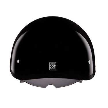 D.O.T. Daytona Skull Cap W/ Inner Shield Hi-Gloss Black in black, a daytona skull cap - inner shield — view 2 of 8