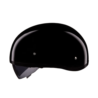D.O.T. Daytona Skull Cap W/ Inner Shield Hi-Gloss Black in black, a daytona skull cap - inner shield — view 3 of 8