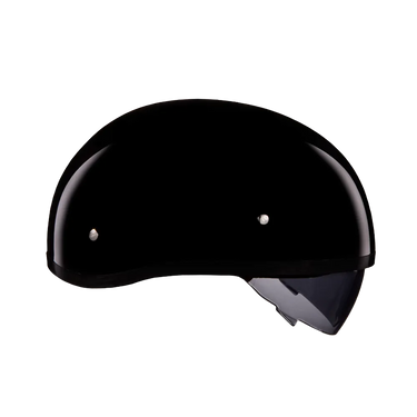 D.O.T. Daytona Skull Cap W/ Inner Shield Hi-Gloss Black in black, a daytona skull cap - inner shield — view 4 of 8