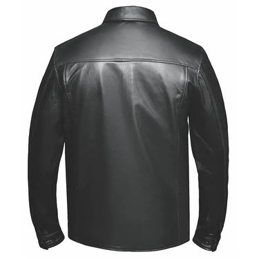 Edge Mens Premium Leather Riding Shirt Jacket in leather — view 2 of 3