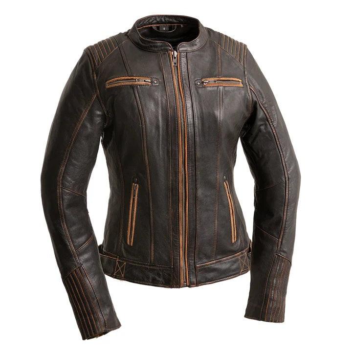 Electra - Women's Motorcycle Leather Jacket - Legendary USA