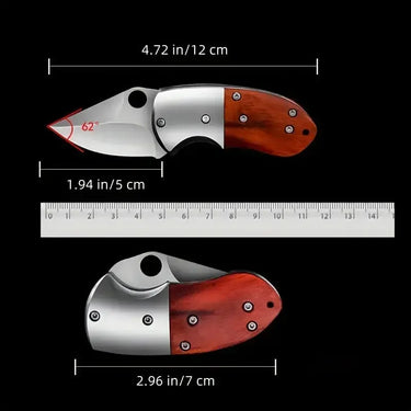 Size diagram of Fat Boy concealed pocket knife with blade length, handle length, and overall dimensions