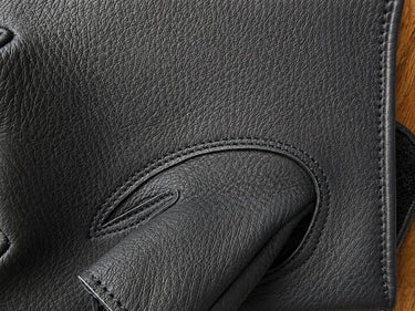 Close-up of the stitching and construction on the White Fingerless Ventilated Gloves made in USA