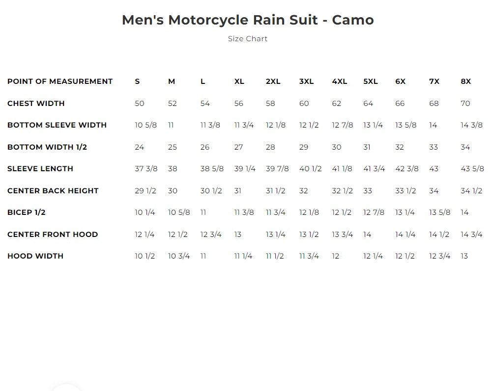 First Mfg Men's Motorcycle Rain Suit - Camo - Legendary USA