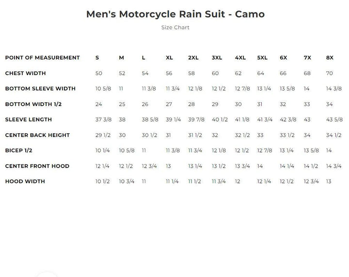 First Mfg Men's Motorcycle Rain Suit - Camo - Legendary USA