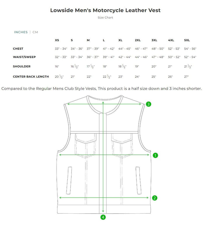 First Mfg Mens Lowside Cropped Concealment Leather Vest - Legendary USA