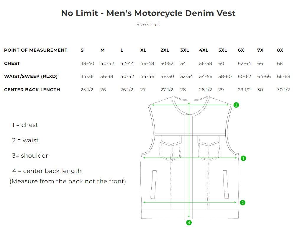 First Mfg Mens No Limit Denim Concealment Vest - Legendary USA