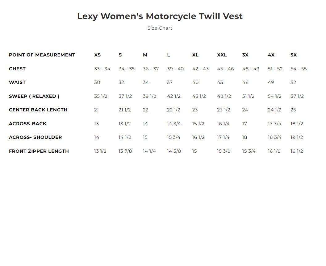 First Mfg Womens Motorcycle Twill Vest - Legendary USA