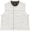 Size: LARGE Lowlife White Perforated Cropped Motorcycle Vest Final Sale Ships Same Day (Copy)