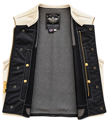 Size: LARGE Lowlife White Perforated Cropped Motorcycle Vest Final Sale Ships Same Day (Copy)