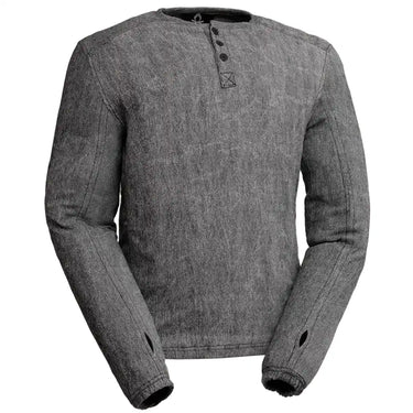 Gator Skin Long Sleeve Cold Weather Base Layer Henley gray front view with button placket