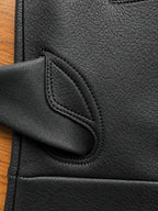 Close-up of the stitching and construction on the Classic Deerskin Gauntlets made in USA
