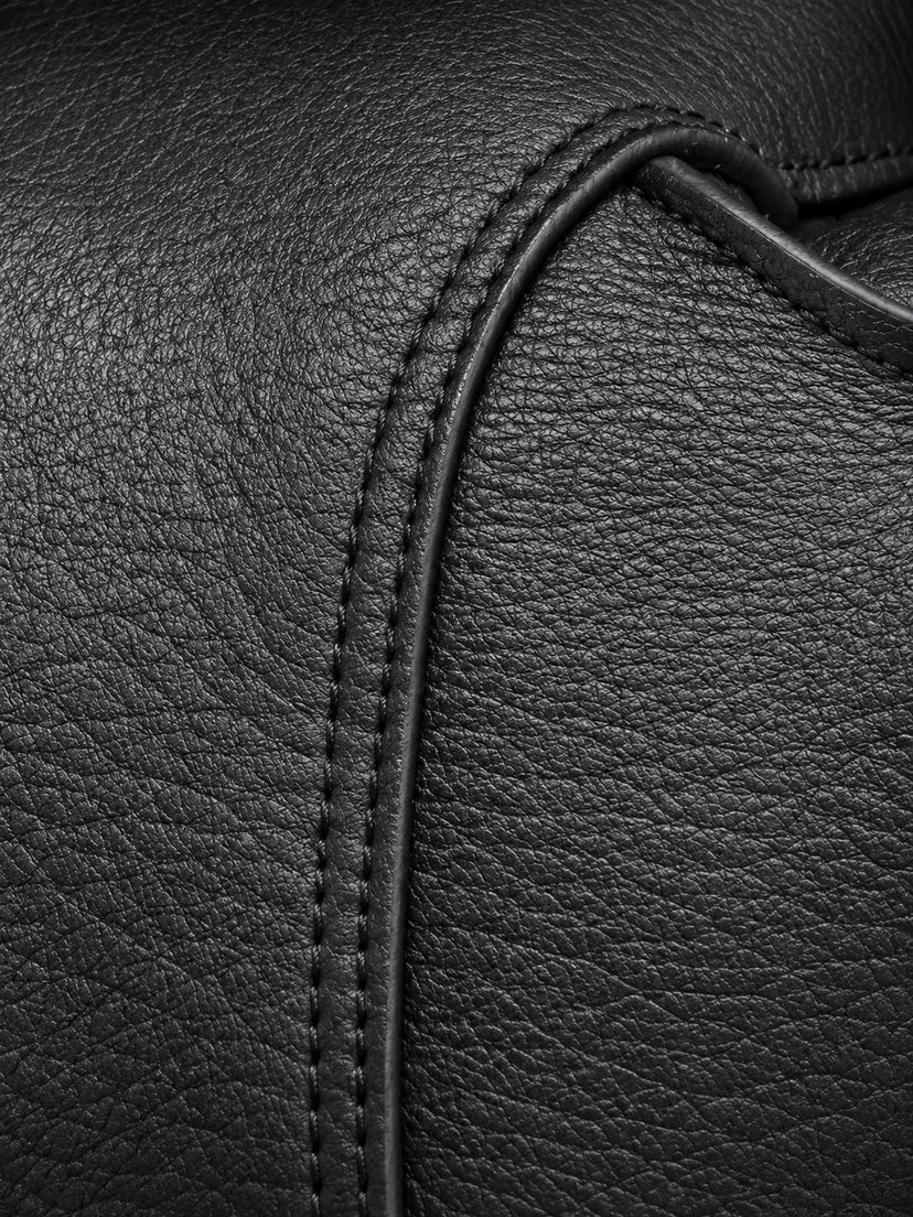 Close-up of the stitching and construction on the Classic Longer Cuff Deerskin Gloves made in USA — view 5 of 6
