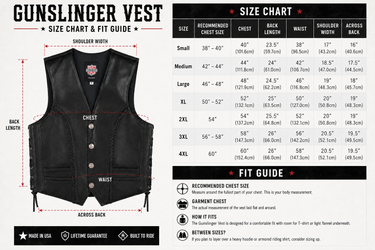Legendary Gunslinger Men's Motorcycle Leather Vest