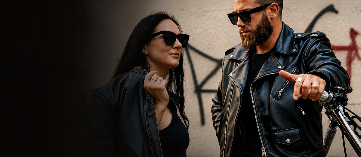 Rider wearing a Legendary USA leather jacket