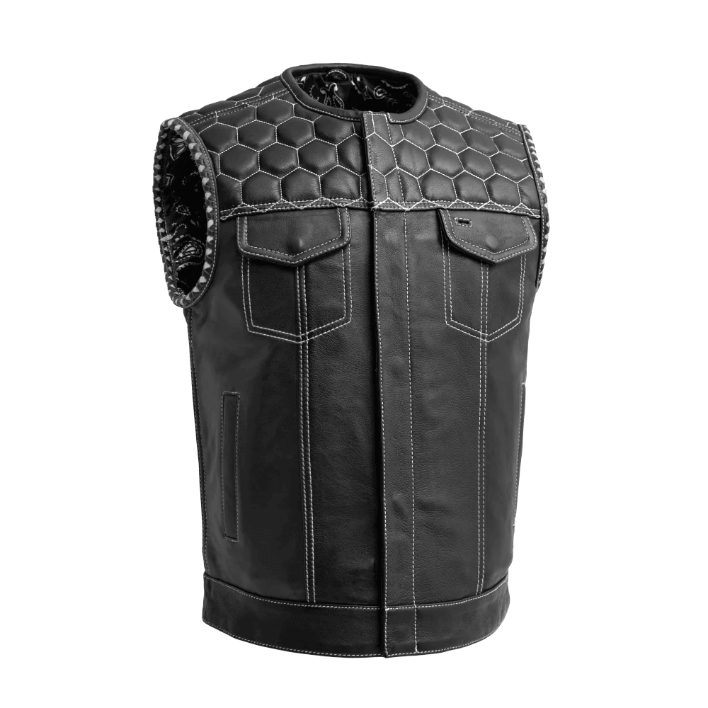 Hornet Men's Club Style Leather Vest - Available in 3 Colors - Legendary USA