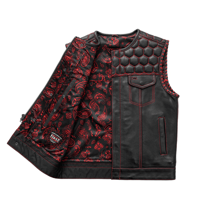 Hornet Men's Club Style Leather Vest - Available in 3 Colors - Legendary USA