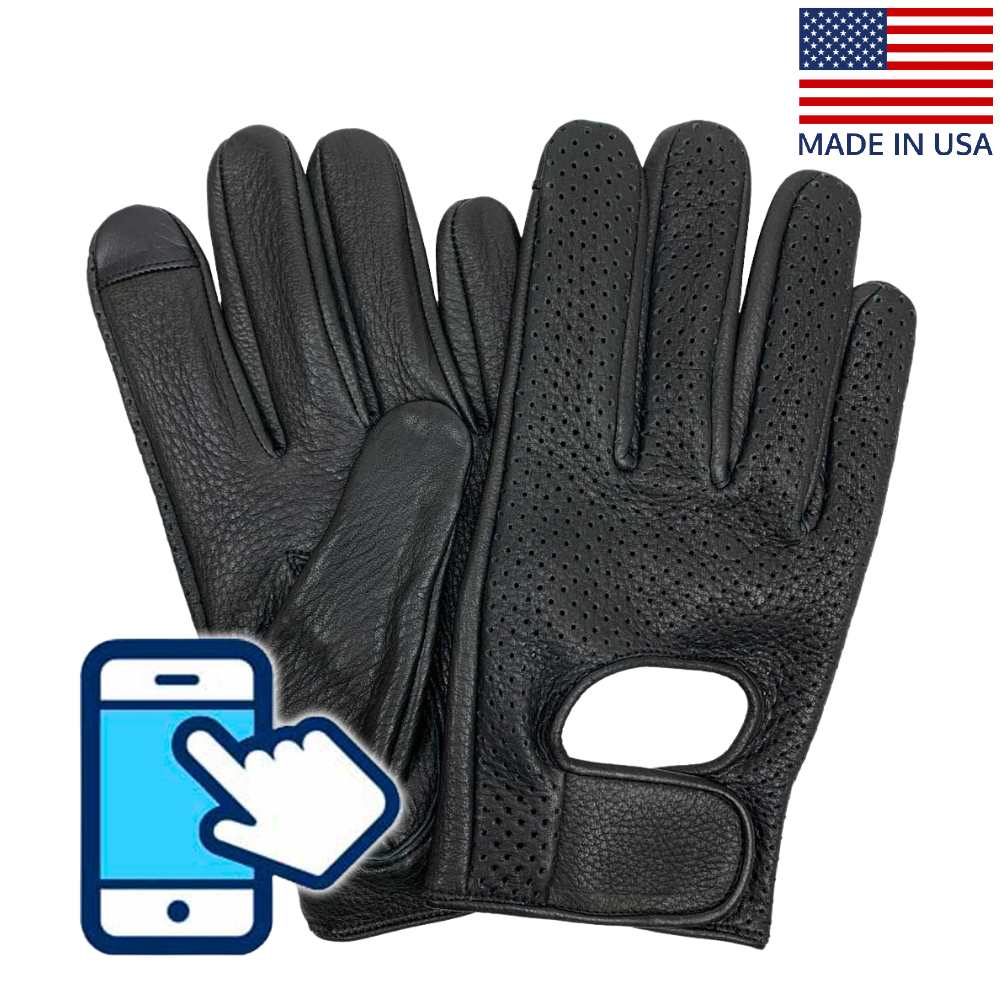 Legendary Mens Deerskin Ventilated Driving Gloves with Touchscreen