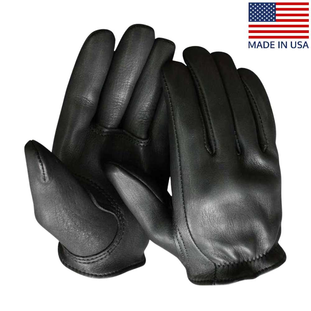Churchill Mens Deerskin Leather Short Wrist Motorcycle Gloves