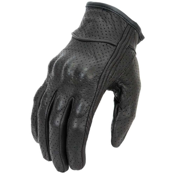 First Mfg Short Wrist Ventilated Motorcycle Riding Gloves