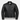 Black leather jacket with zippers on a white background