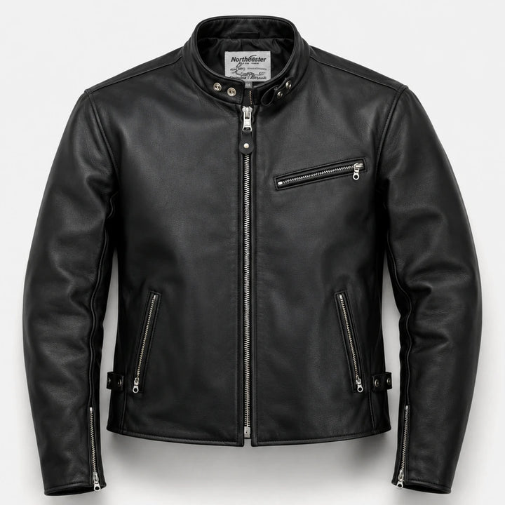 BECK® 732 Northeaster Flying Togs Black Genuine Horsehide Motorcycle Jacket
