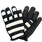 Legendary 'Jail Break' Black/White Deerskin Short Wrist Touchscreen Motorcycle Gloves