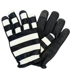 Jail Break Black/White Gloves in black deerskin made in USA, a motorcycle glove