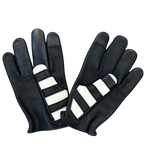 Legendary 'Jail Break' Black/White Deerskin Short Wrist Touchscreen Motorcycle Gloves