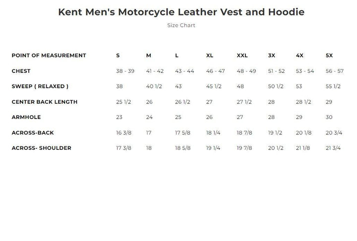 Kent Men's Motorcycle Leather Vest w/ Removable Sweatshirt - Legendary USA