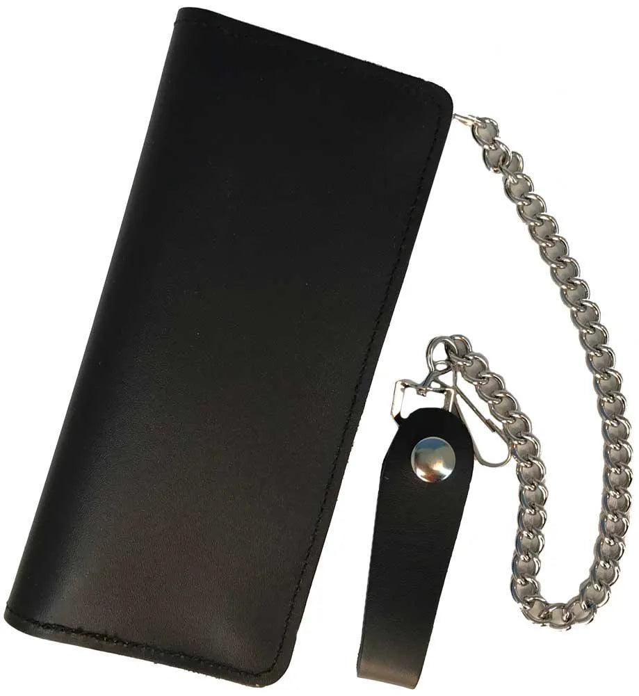 Large Black Leather Biker Wallet w/Credit Card Holder - Legendary USA