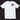 View of Legendary All American white motorcycle t-shirt with bold USA Legendary shield logo on left chest, made in USA