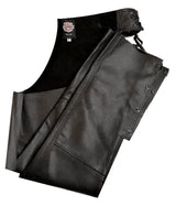 Legendary 'Bad Ass' Leather Motorcycle Chaps - Black - Legendary USA